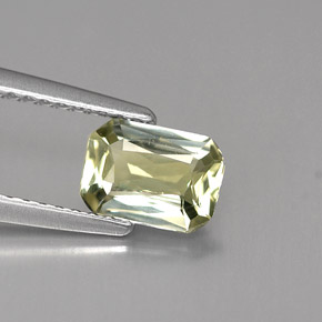 Safira verde natural 1,03ct, corte esmeralda, VVS