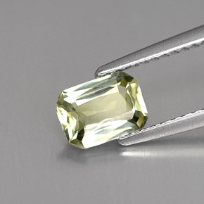 Safira verde natural 1,03ct, corte esmeralda, VVS