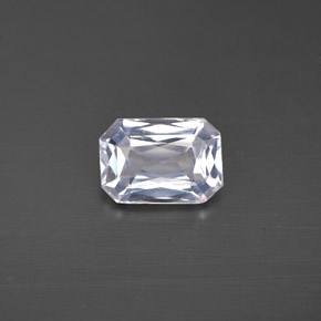 Safira branco natural 0,98ct, corte esmeralda, VVS
