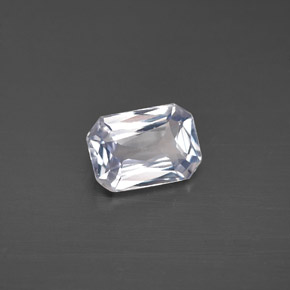 Safira branco natural 0,98ct, corte esmeralda, VVS