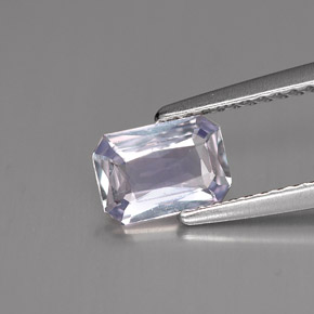 Safira violeta natural 0,89ct, corte esmeralda, VVS-VS