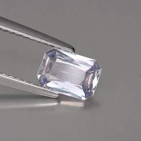 Safira violeta natural 0,89ct, corte esmeralda, VVS-VS