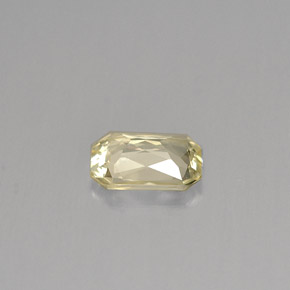 Safira amarelo natural 0,77ct, corte esmeralda, VVS