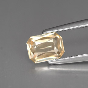 Safira laranja natural 0,86ct, corte esmeralda, VS