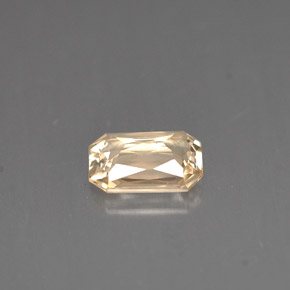 Safira laranja natural 0,86ct, corte esmeralda, VS