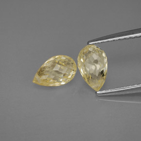 Pedras preciosas de safira amarelo natural de  ct, briolete, VVS-VS