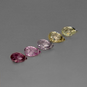 Pedras preciosas de safira multicolorido natural de  ct, briolete, VVS