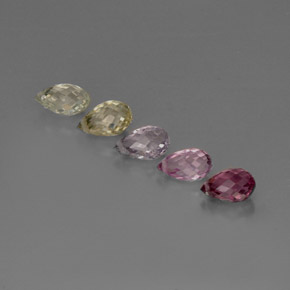Pedras preciosas de safira multicolorido natural de  ct, briolete, VVS