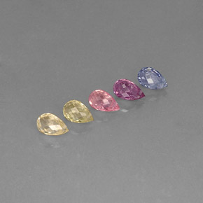 Pedras preciosas de safira multicolorido natural de  ct, briolete, VVS-VS