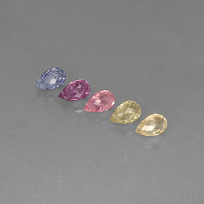 Pedras preciosas de safira multicolorido natural de  ct, briolete, VVS-VS