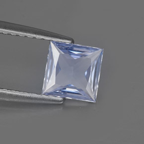 Safira azul natural 0,74ct, quadrado, VVS