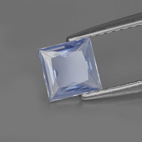 Safira azul natural 0,74ct, quadrado, VVS