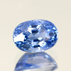 Safira azul natural 1,34ct, corte oval, VVS