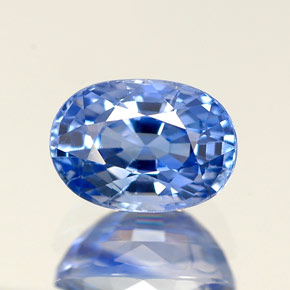 Safira azul natural 1,34ct, corte oval, VVS