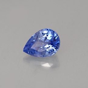 Safira azul natural 0,98ct, formato de pêra, VVS