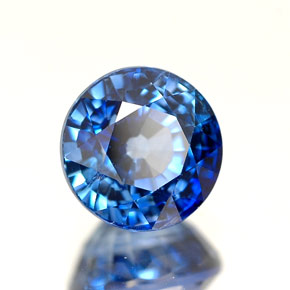 Safira azul natural 1,60ct, corte redondo, VS-SI