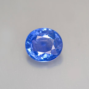 Safira azul natural 1,30ct, corte oval, VS