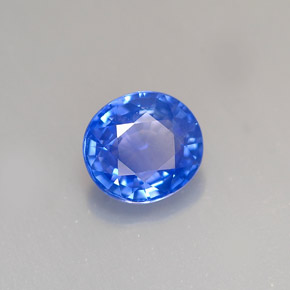 Safira azul natural 1,30ct, corte oval, VS