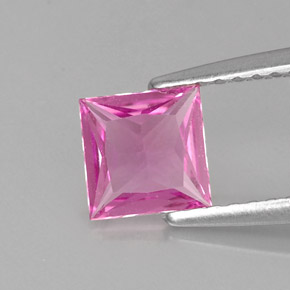Safira rosa natural 0,72ct, quadrado, VS