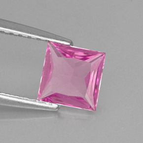 Safira rosa natural 0,72ct, quadrado, VS