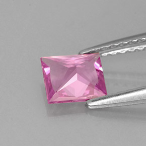 Safira rosa natural 0,72ct, quadrado, VS