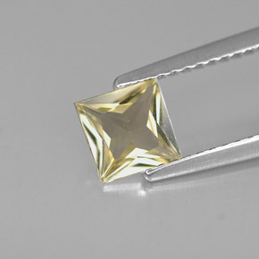 Safira amarelo natural 0,82ct, quadrado, VVS