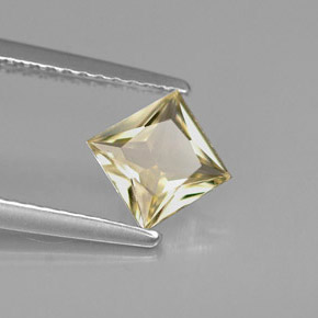 Safira amarelo natural 0,82ct, quadrado, VVS