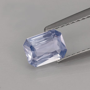 Safira violeta natural 0,77ct, corte esmeralda, VS-SI