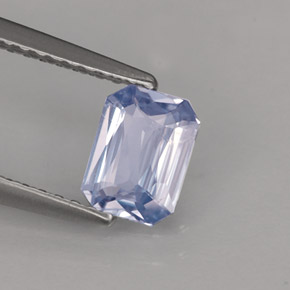Safira violeta natural 0,77ct, corte esmeralda, VS-SI