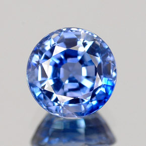 Safira azul natural 1,83ct, corte redondo, IF