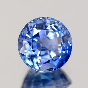 Safira azul natural 1,83ct, corte redondo, IF