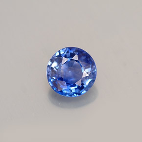 Safira azul natural 0,93ct, corte redondo, VS