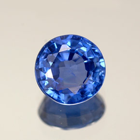 Safira azul natural 0,99ct, corte redondo, VS