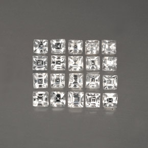 Pedras preciosas de safira branco natural de  ct, quadrado, VVS-VS