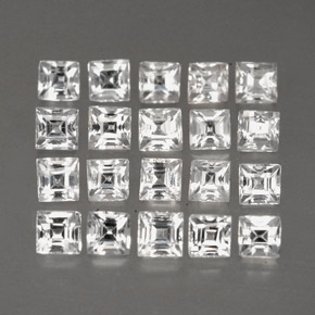 Pedras preciosas de safira branco natural de  ct, quadrado, VVS-VS