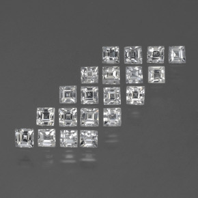 Pedras preciosas de safira branco natural de 1,80 ct, quadrado, VVS-VS