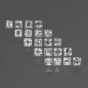 Pedras preciosas de safira branco natural de 1,80 ct, quadrado, VVS-VS