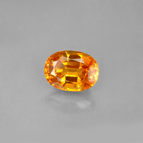 Safira laranja natural 1,81ct, corte oval, VVS