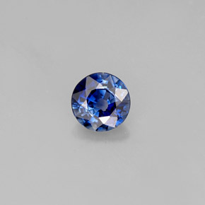 Safira azul natural 0,55ct, corte redondo, VS