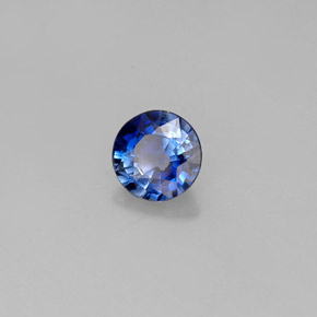 Safira azul natural 0,55ct, corte redondo, VS