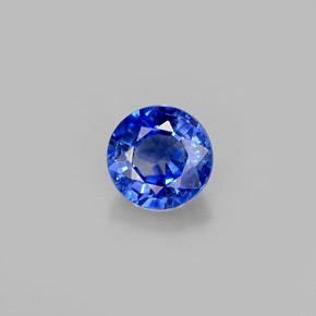 Safira azul natural 0,60ct, corte redondo, VS-SI