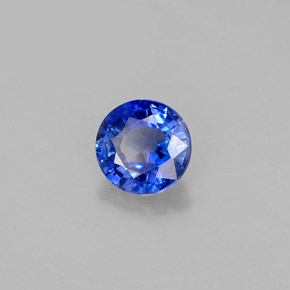 Safira azul natural 0,60ct, corte redondo, VS-SI