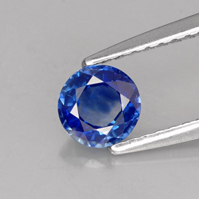 Safira azul natural 0,60ct, corte redondo, VS