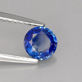 Safira azul natural 0,60ct, corte redondo, VS