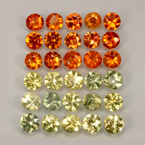 Pedras preciosas de safira multicolorido natural de  ct, corte redondo, VVS