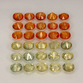 Pedras preciosas de safira multicolorido natural de  ct, corte redondo, VVS