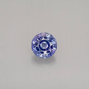 Safira violeta natural 0,39ct, corte redondo, VS