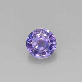 Safira violeta natural 0,51ct, corte redondo, VS