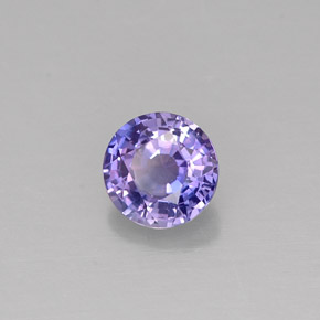 Safira violeta natural 0,51ct, corte redondo, VS