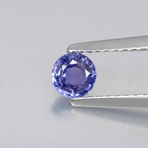 Safira azul natural 0,43ct, corte redondo, VS